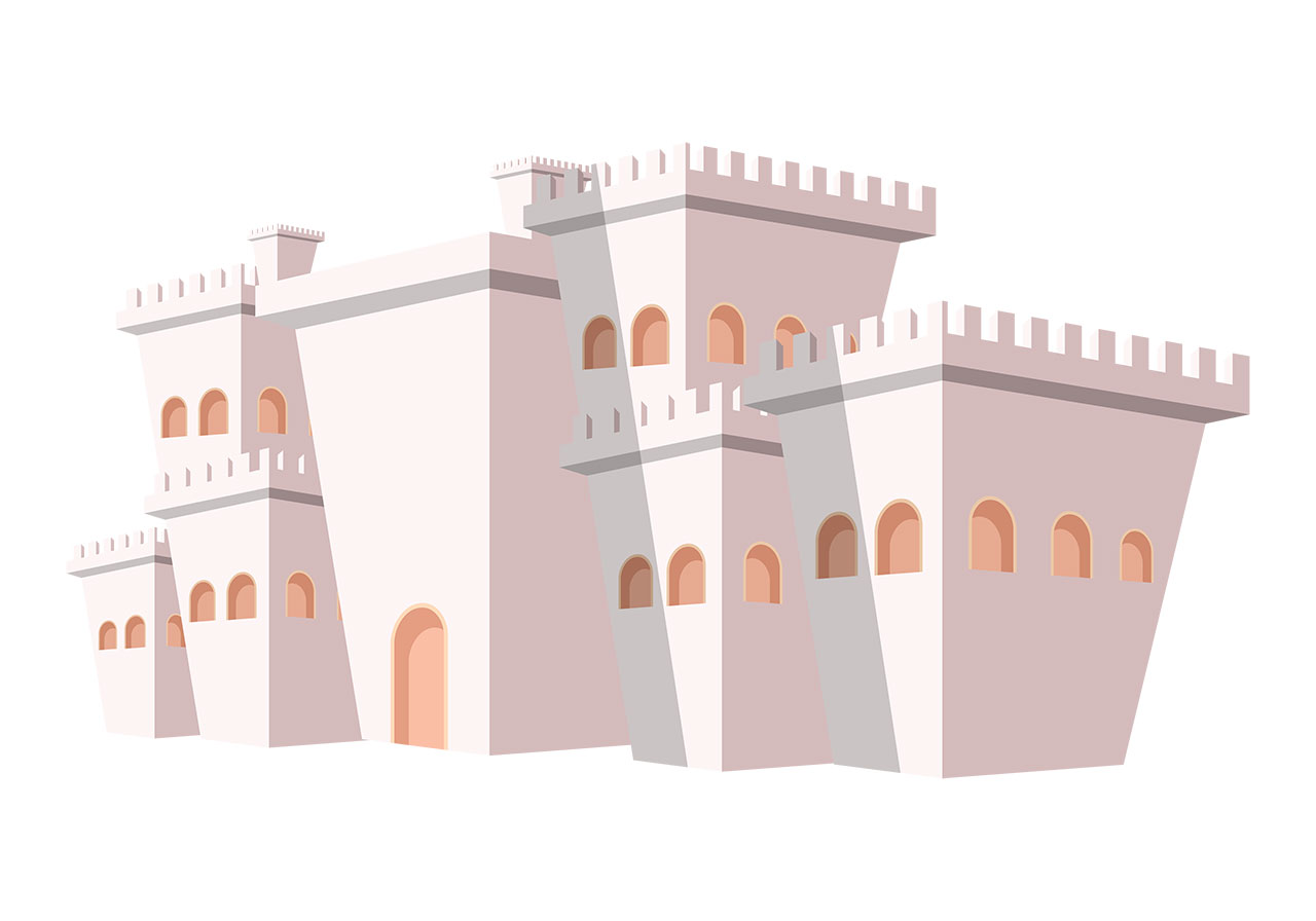 3d castle, fort vector graphic. Fairytale castle, fortress vector graphic. Beautiful white castle architecture vector graphic. Cartoon castle, fort, vector graphic. White fairytale castle vector graphic. Vector graphic with CC0 license, best for a variety of projects, including designs, animations, and more.