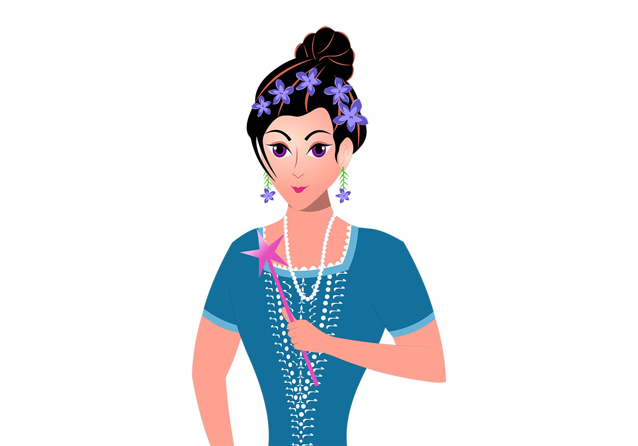 Fairy, angel, princess vector graphic. A beautiful fairy, angel, princess with a magic wand in her hand, vector graphic. Cute cartoon princess with a magic wand vector graphic. Vector graphic with CC0 license, best for a variety of projects, including designs, animations, and more.