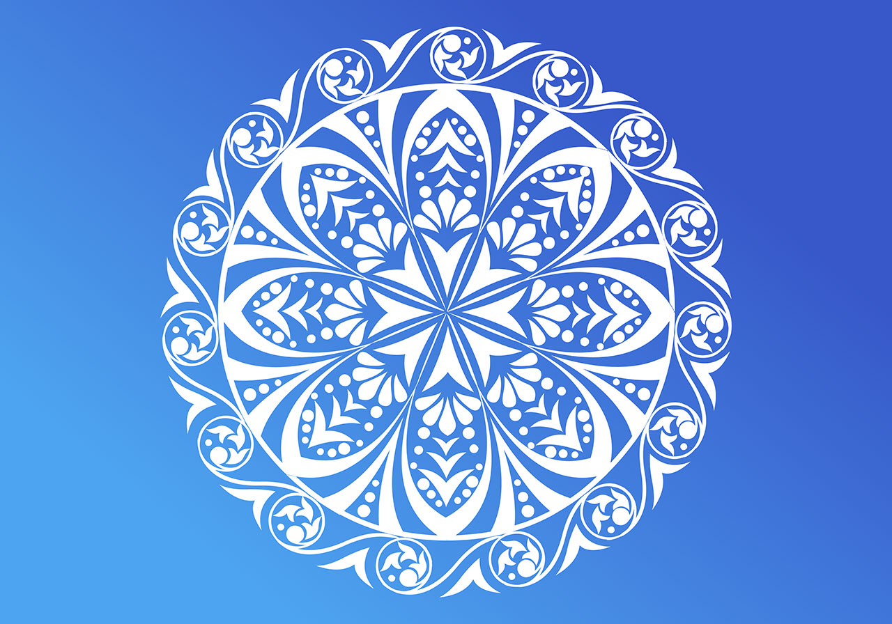 Auspicious alpana, rangoli vector graphic. Stunning auspicious white alpana design vector graphic. Festive alpana, rangoli vector graphic. Vector graphic with CC0 license, best for a variety of projects, including designs, animations, and more.