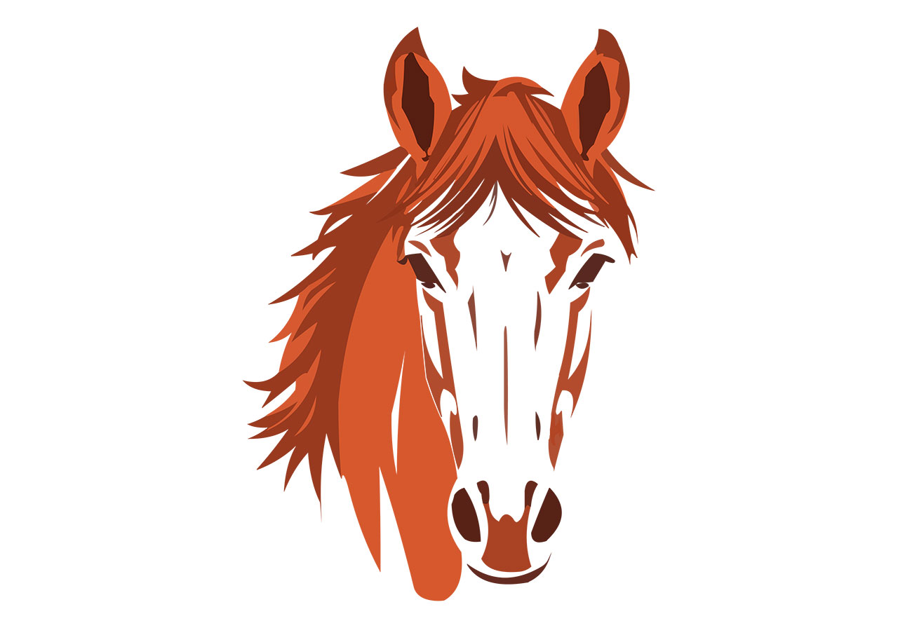 Clip art, horse vector graphic. Horse, animal vector graphic. Horse's face line art vector graphic. Brown-coloured horse clip art vector graphic. Vector graphic with CC0 license, best for a variety of projects, including designs, animations, and more.