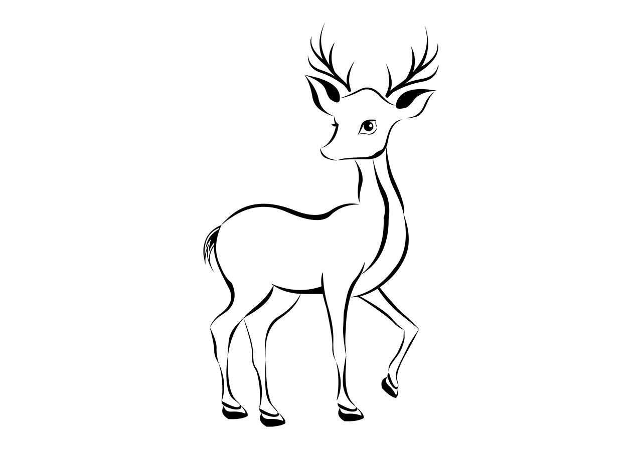 Deer clip art vector graphic. Stunning antelope line art vector graphic. Beautiful deer, fawn, antelope clip art vector graphic. Animal line art vector graphic. Vector graphic with CC0 license, best for a variety of projects, including designs, animations, and more.