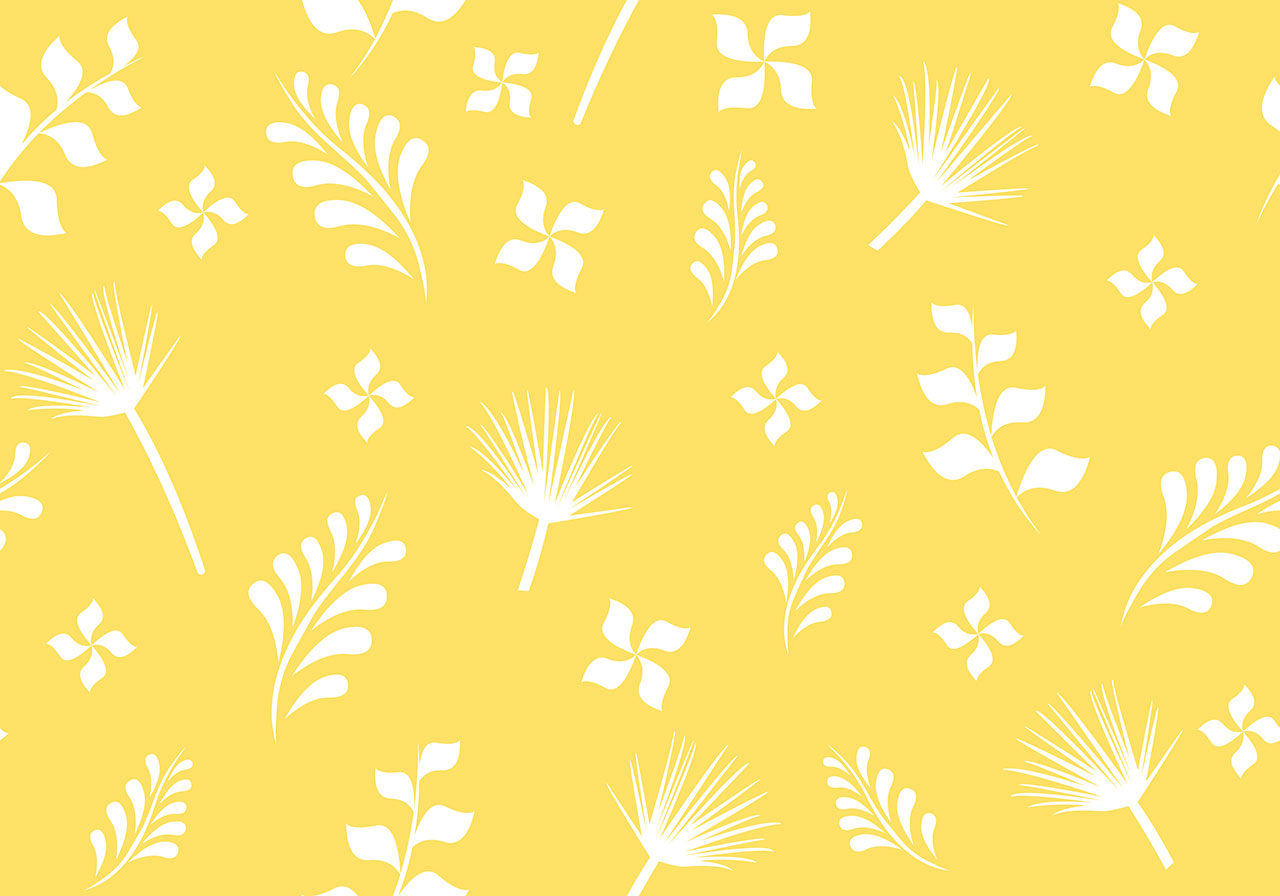 Floral pattern, design vector graphic. Beautiful white flower, floral pattern, design on a yellow background, vector graphic. Floral pattern vector graphic. Beautiful palm leaves, flower design pattern vector graphic. Vector graphic with CC0 license, best for a variety of projects, including designs, animations, and more.
