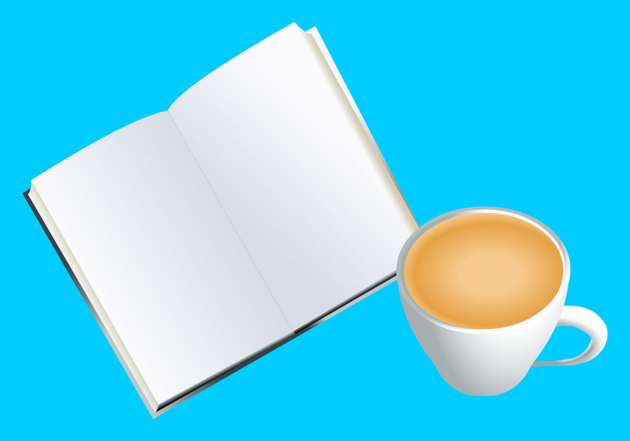 Notebook, tea, leisure vector graphic. An open notebook and a cup of tea vector graphic. An open notebook and a cup of tea that sits to the right of the book vector graphic. Leisure time with a cup of tea vector graphic. Vector graphic with CC0 license, best for a variety of projects, including designs, animations, and more.