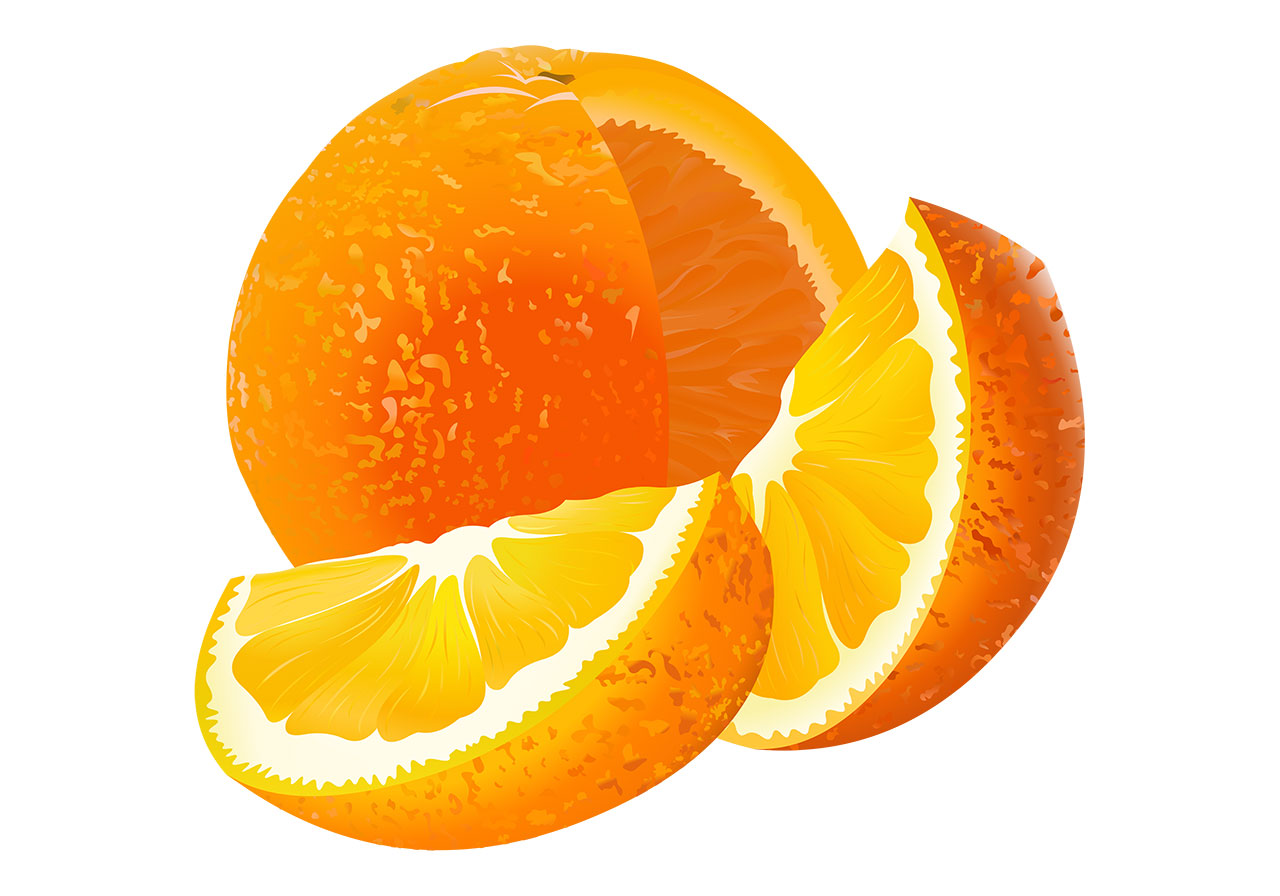Orange with slices vector graphic. Stunning mandarin orange vector graphic. Beautiful fruits vector graphic. A whole orange and two segments of an orange vector graphic. Vector graphic with CC0 license, best for a variety of projects, including designs, animations, and more.