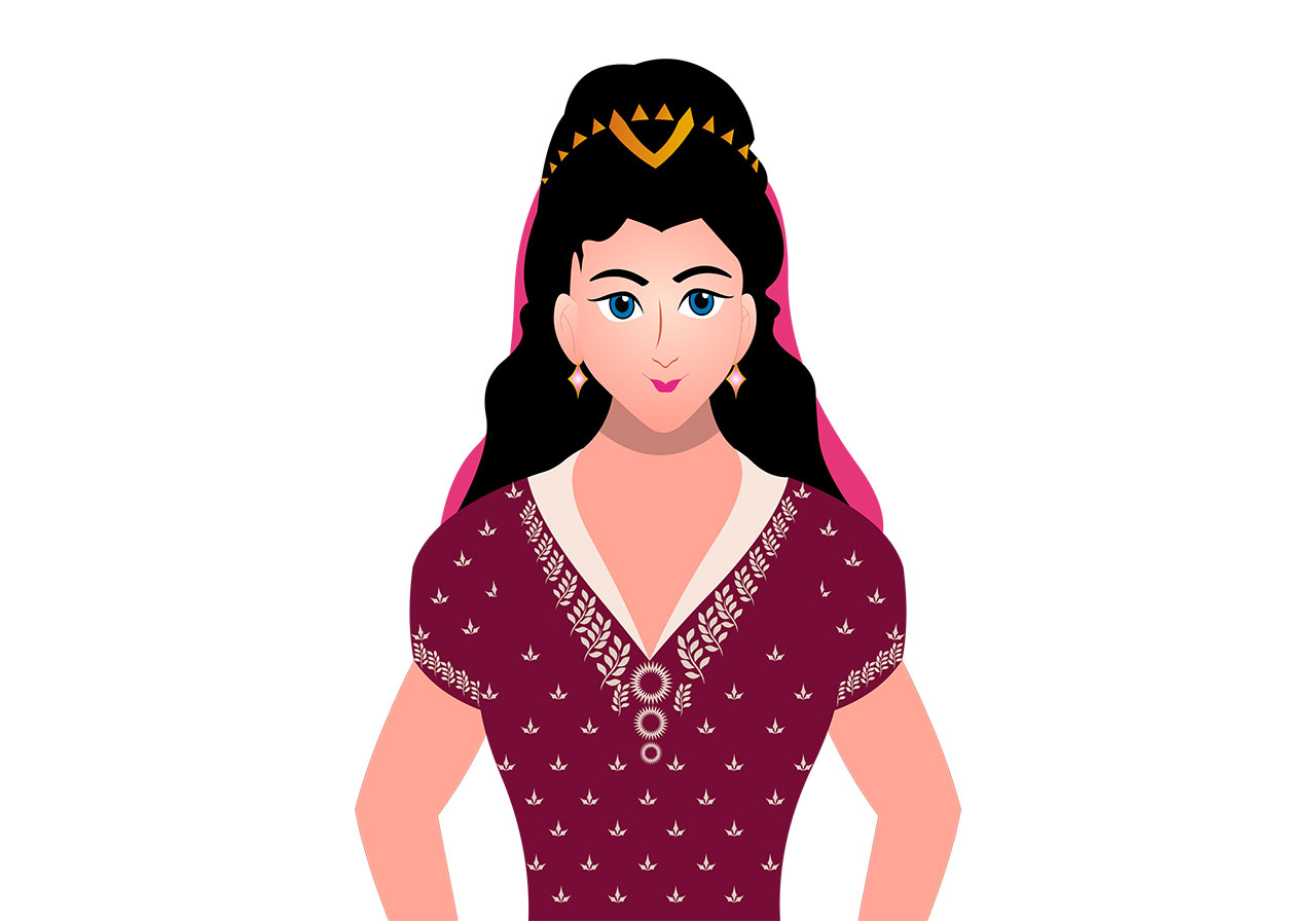 Queen, princess, character vector graphic. A cartoon princess vector graphic. Fairytale princess vector graphic. A cute, cartoon, fairytale princess character vector graphic. Vector graphic with CC0 license, best for a variety of projects, including designs, animations, and more.