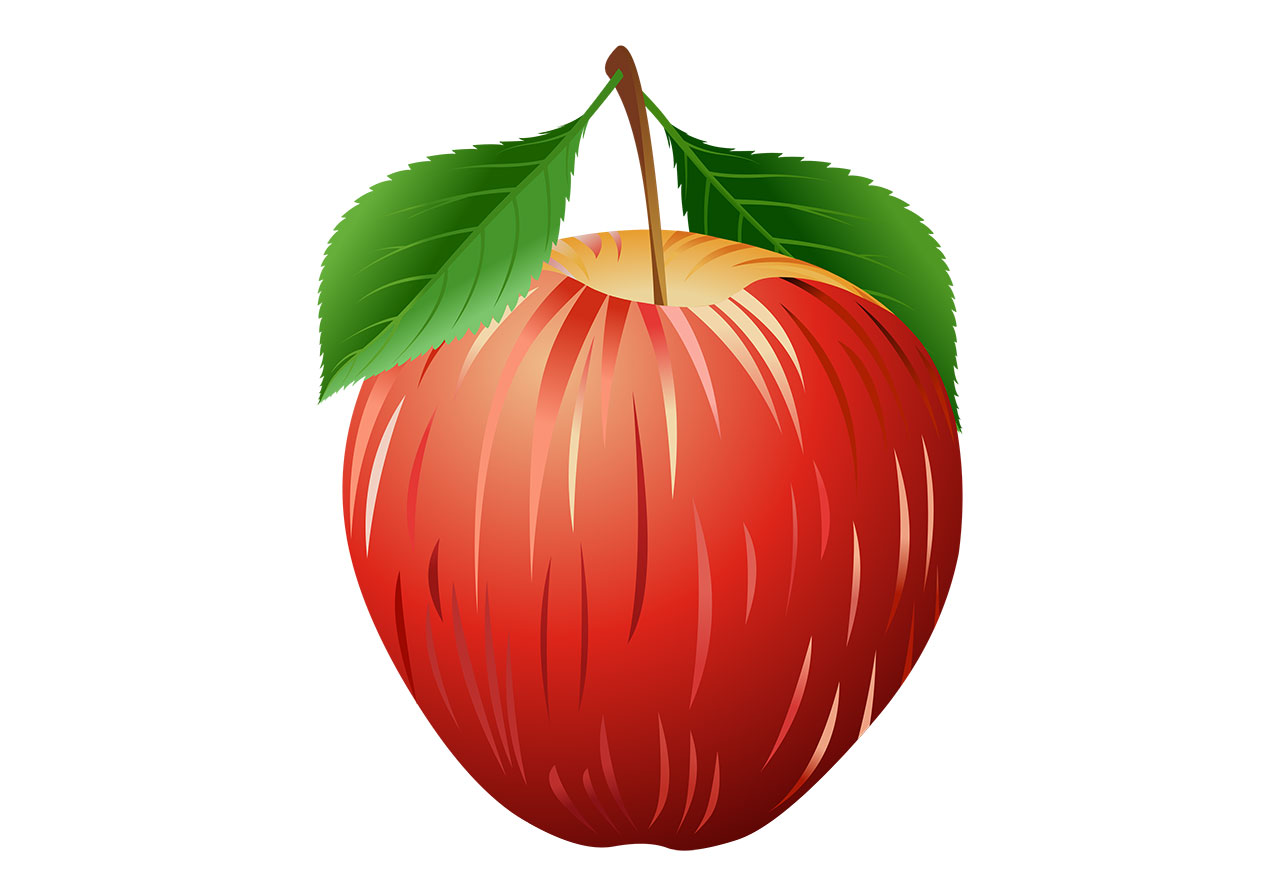 Ripe apple, fruit vector graphic. Red apple with leaves vector graphic. Fresh red apple, fruit vector graphic. Beautiful fruit with leaves vector graphic. Vector graphic with CC0 license, best for a variety of projects, including designs, animations, and more.