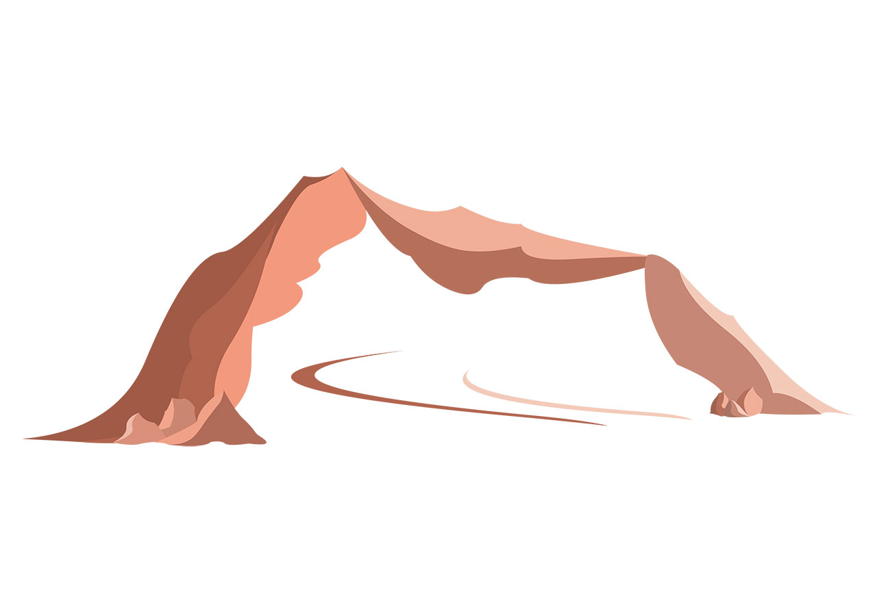 Stone, desert rock vector graphic. Stunning desert rock vector graphic. A natural rock arch, resembling a gateway or a bridge formed by eroded rock vector graphic. Vector graphic with CC0 license, best for a variety of projects, including designs, animations, and more.