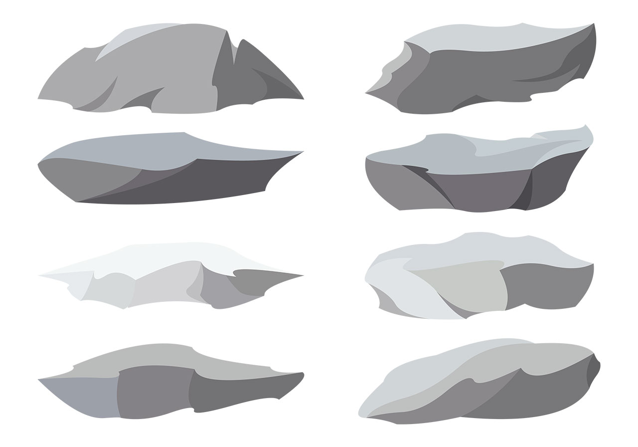 Stones, boulders, rocks vector graphic. A set of marble rocks vector graphic. Beautiful rocks, stones, boulders vector graphic. Set of stylized grey rocks, stones vector graphic. Vector graphic with CC0 license, best for a variety of projects, including designs, animations, and more.