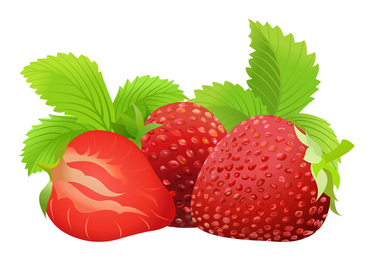 Strawberries, fruits, leaves vector graphic. Beautiful ripe, red strawberries with leaves vector graphic. Fruits with leaves vector graphic. A cluster of three vibrant strawberries, with a wedge of a strawberry, revealing its interior vector graphic. Vector graphic with CC0 license, best for a variety of projects, including designs, animations, and more.