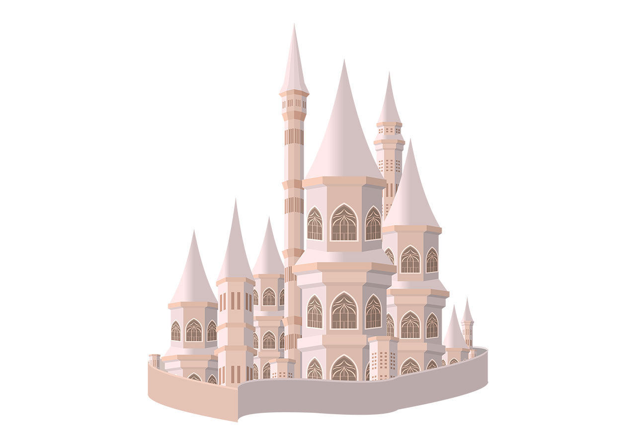 Beautiful castle, temple vector graphic. Stunning fairytale castle, fort, palace vector graphic. Beautiful temple, pagoda vector graphic. An elaborate, fantastical castle or citadel vector graphic. Vector graphic with CC0 license, best for a variety of projects, including designs, animations, and more.