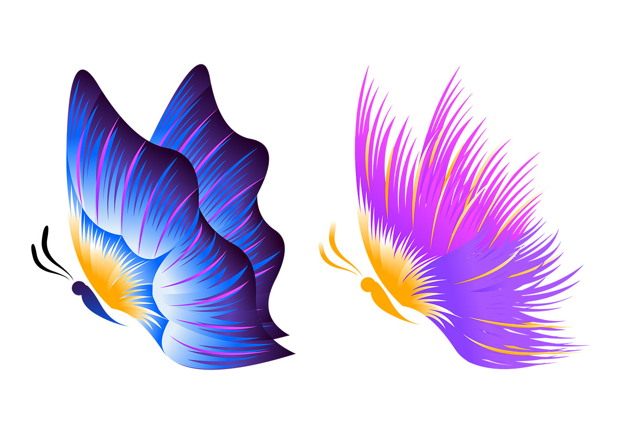 Butterfly, insects, animal vector graphic. Set of flying butterflies vector graphic. Butterflies, insects, animals vector graphic. Beautiful blue and pink butterflies vector graphic. Vector graphic with CC0 license, best for a variety of projects, including designs, animations, and more.