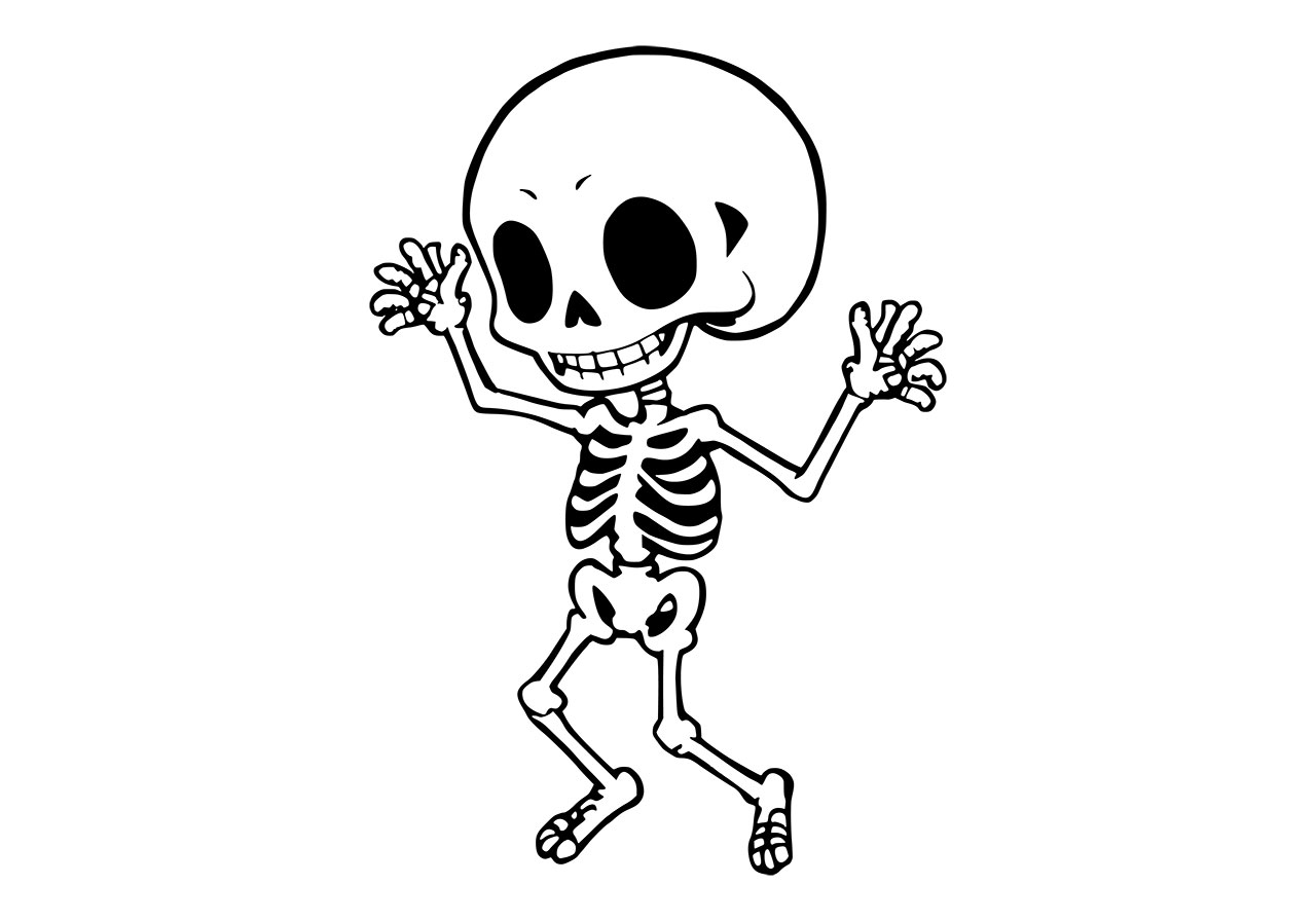 Cartoon skeleton dancing vector graphic. Cartoon skeleton clip art vector graphic. Black and white line art of a dancing skeleton vector graphic. Skeleton, ghost vector graphic. Vector graphic with CC0 license, best for a variety of projects, including designs, animations, and more.