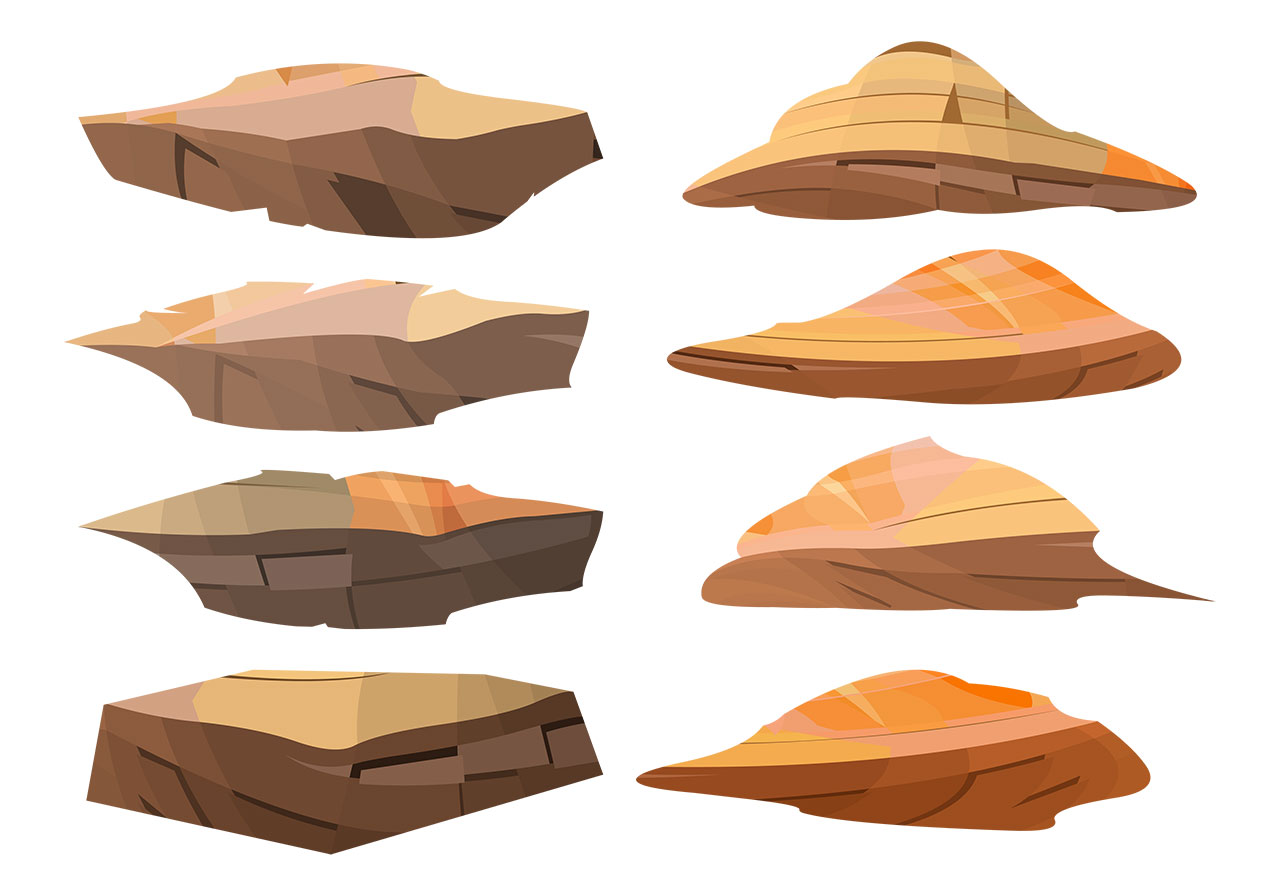 Desert sandstones, rocks vector graphic. Beautiful sandstones, rocks vector graphic. Stunning rocks, stones vector graphic. Vector graphic with CC0 license, best for a variety of projects, including designs, animations, and more.