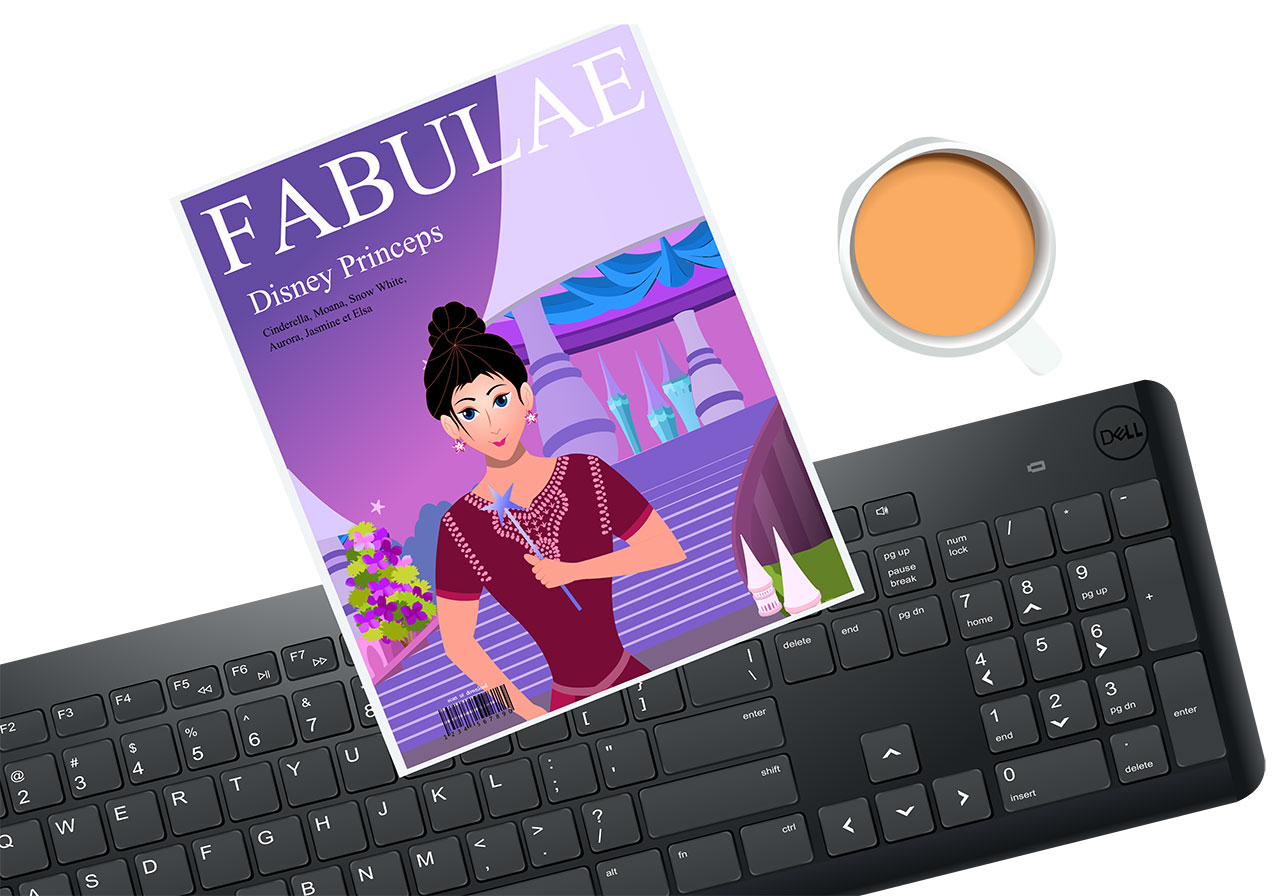 Magazine, keyboard, tea vector graphic. Beautiful magazine on a computer keyboard with a cup of tea vector graphic. A stylised illustration of a princess featured on the cover of a magazine, with a computer keyboard and a cup of coffee vector graphic. Vector graphic with CC0 license, best for a variety of projects, including designs, animations, and more.