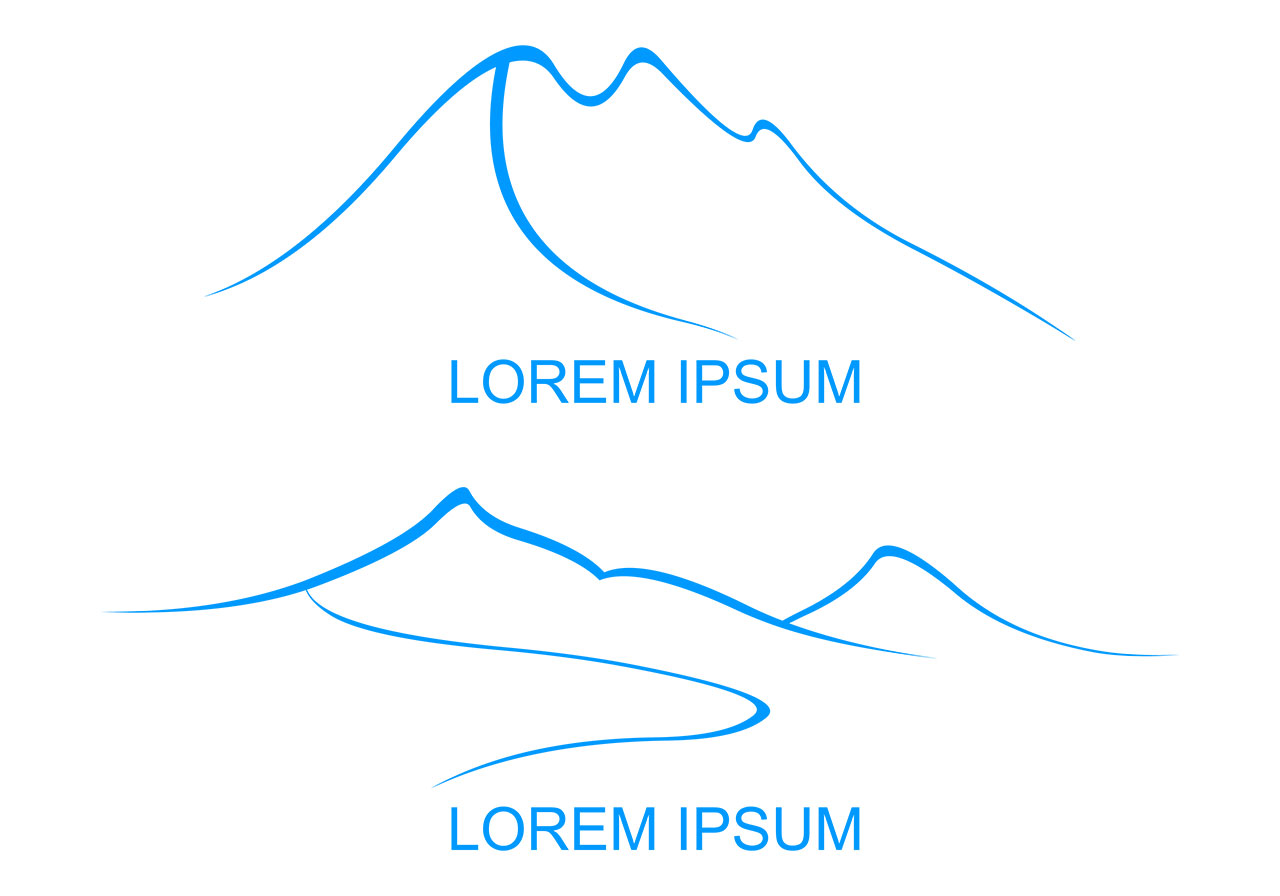 Mountain line art vector graphic. Beautiful mountains clip art vector graphic. Mountain range with several peaks vector graphic. Vector graphic with CC0 license, best for a variety of projects, including designs, animations, and more.