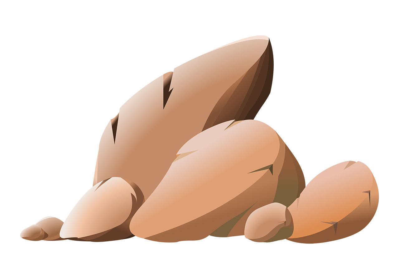 Rock, sandstone, boulder vector graphic. Desert rocks, sandstones, stones, rocks vector graphic. A cluster of stylized, rounded rocks, boulders vector graphic. Vector graphic with CC0 license, best for a variety of projects, including designs, animations, and more.
